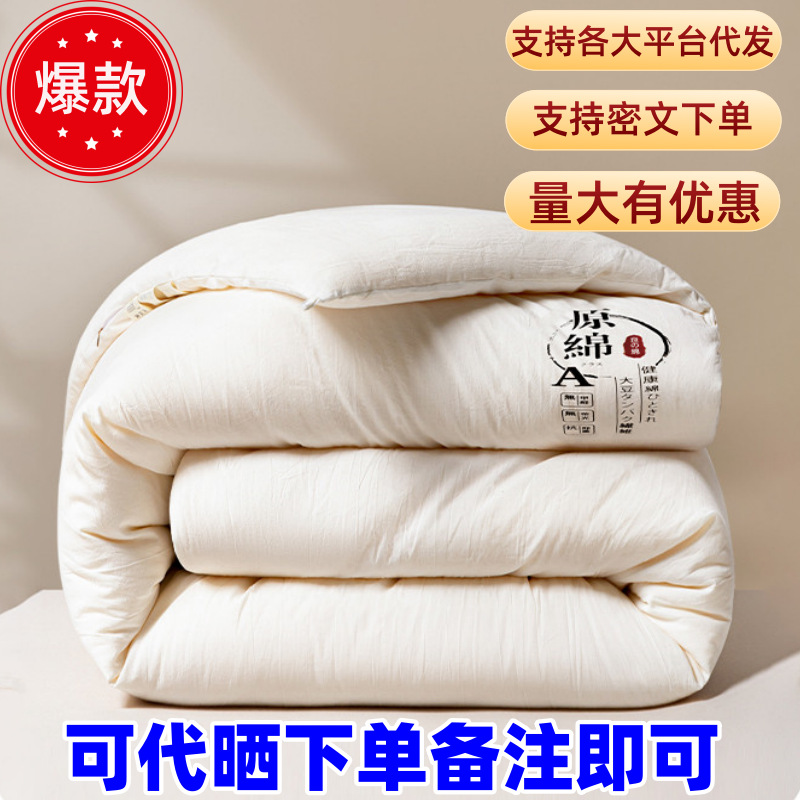A类原棉大豆被全棉母婴级单双人大豆纤维被加厚冬被子春秋被夏被